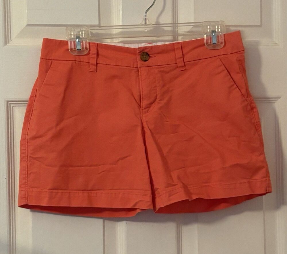 Old Navy Womens Size 2 Coral Pink Everyday Chino Shorts Cotton Blend
